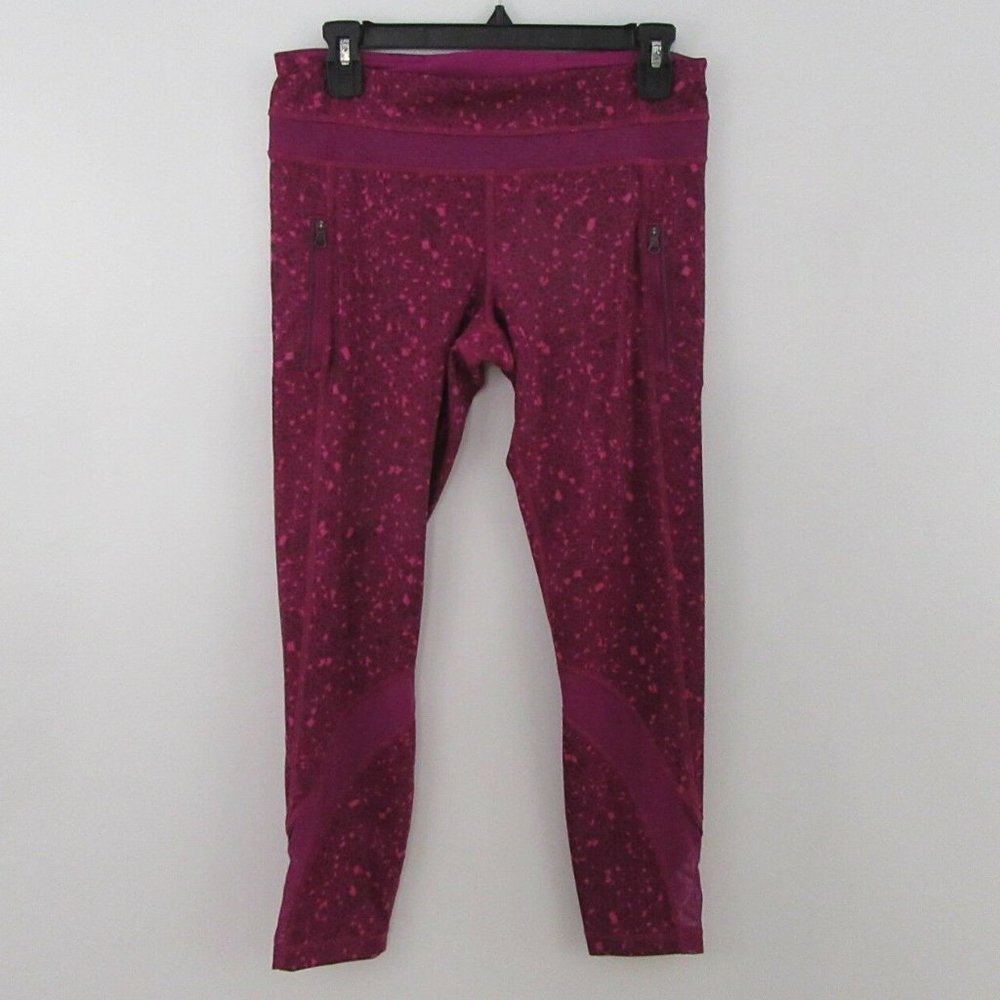 Lululemon Inspire Purple Mesh Yoga Pants Size 8